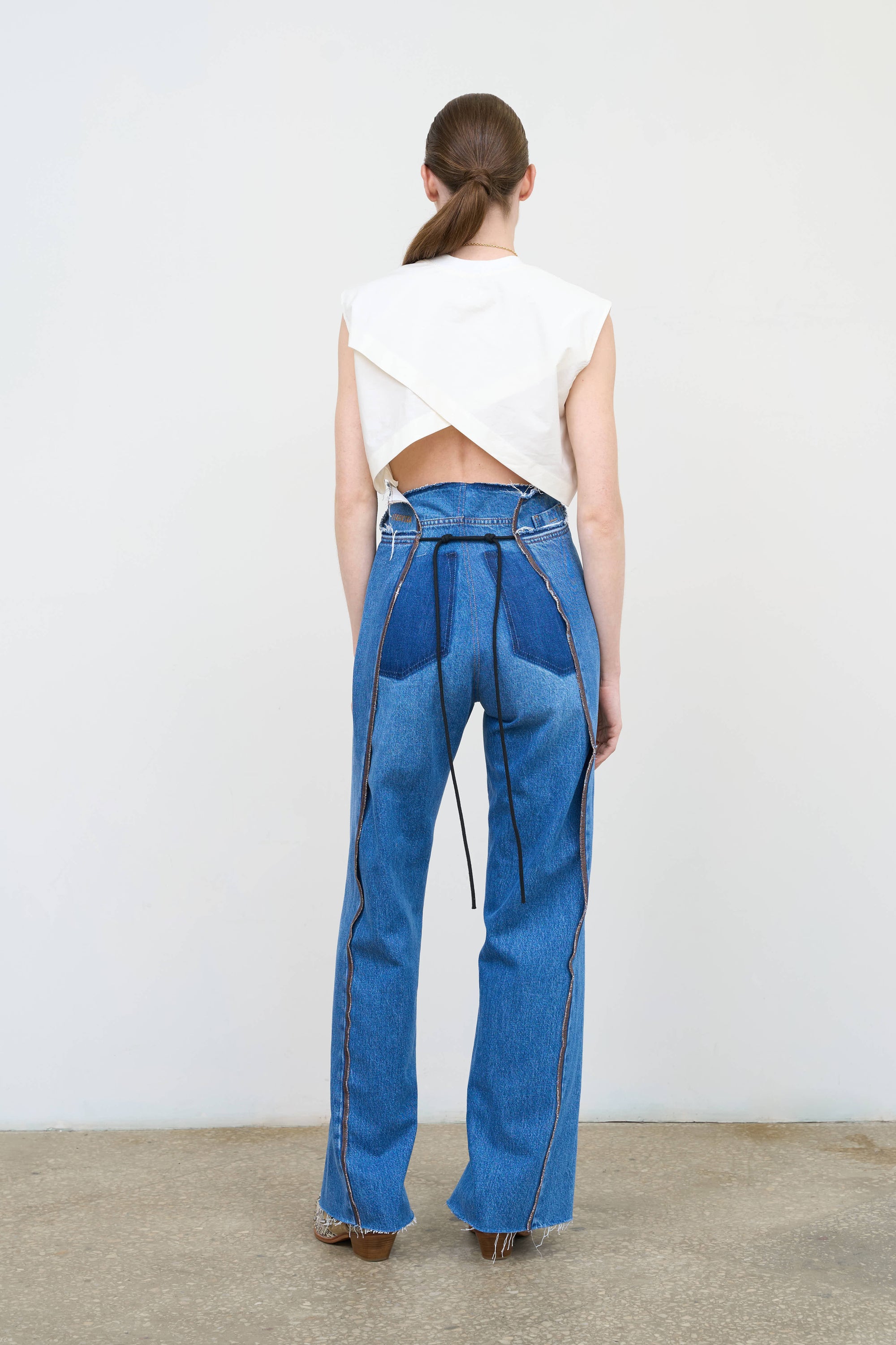 Criss-Cross Back T-Shirt in White