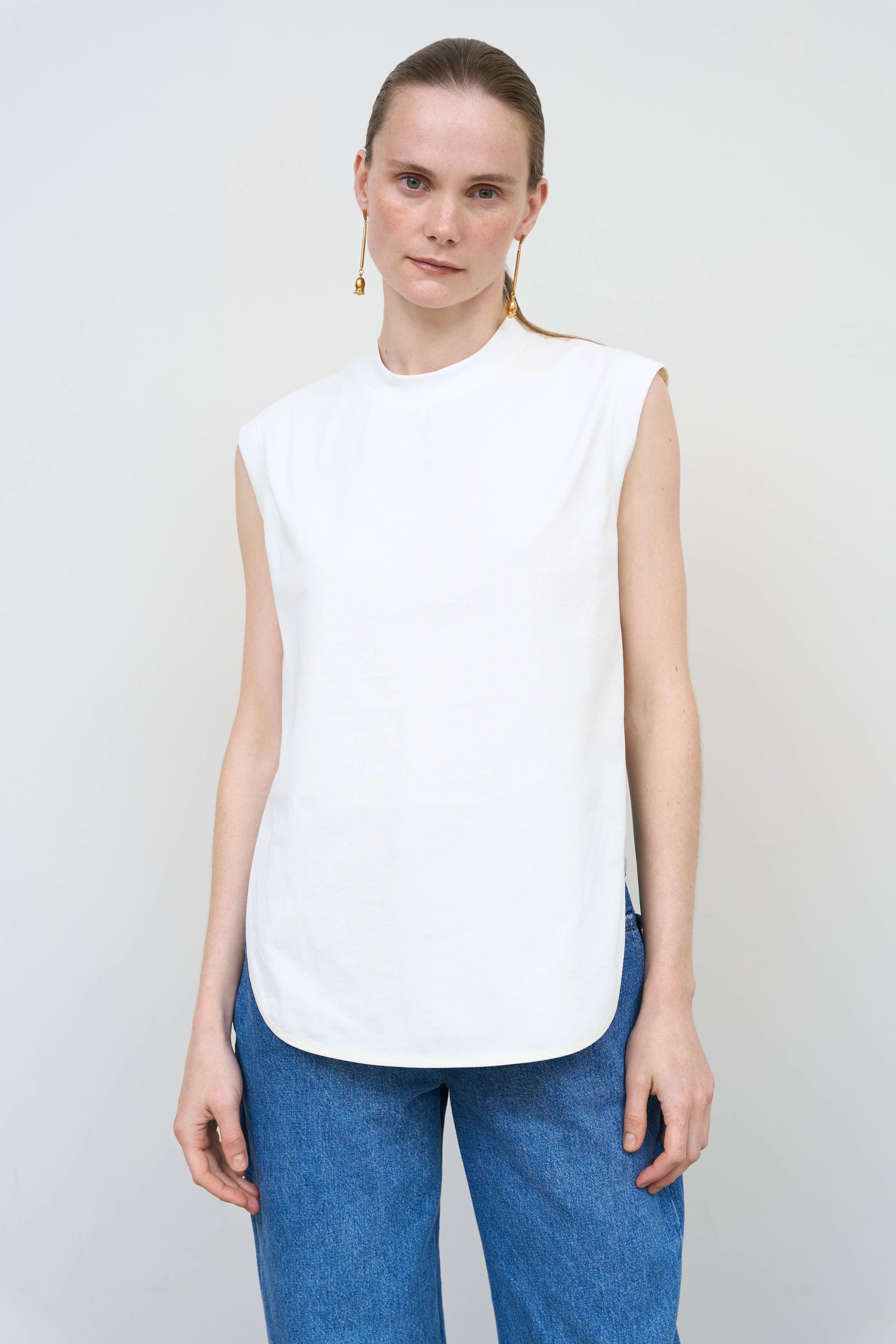 Criss-Cross Back T-Shirt in White