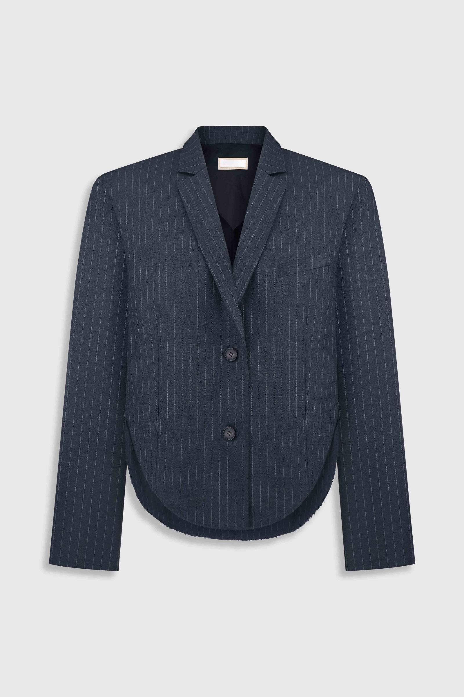 Вкорочений жакет у тонку смужку