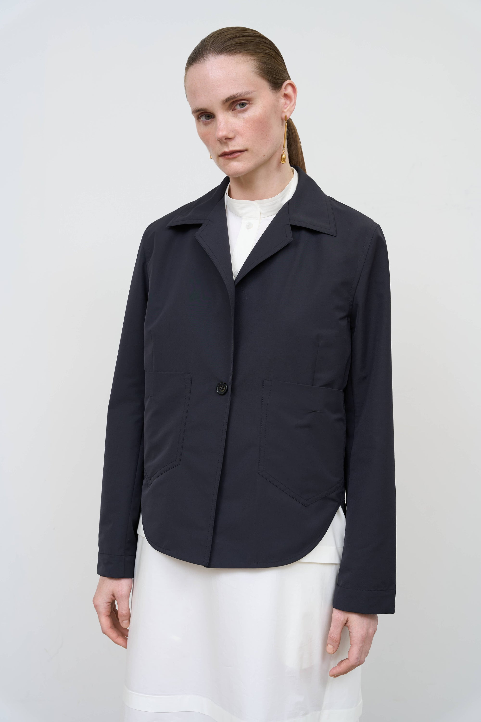 Cropped Wool Blend Jacket