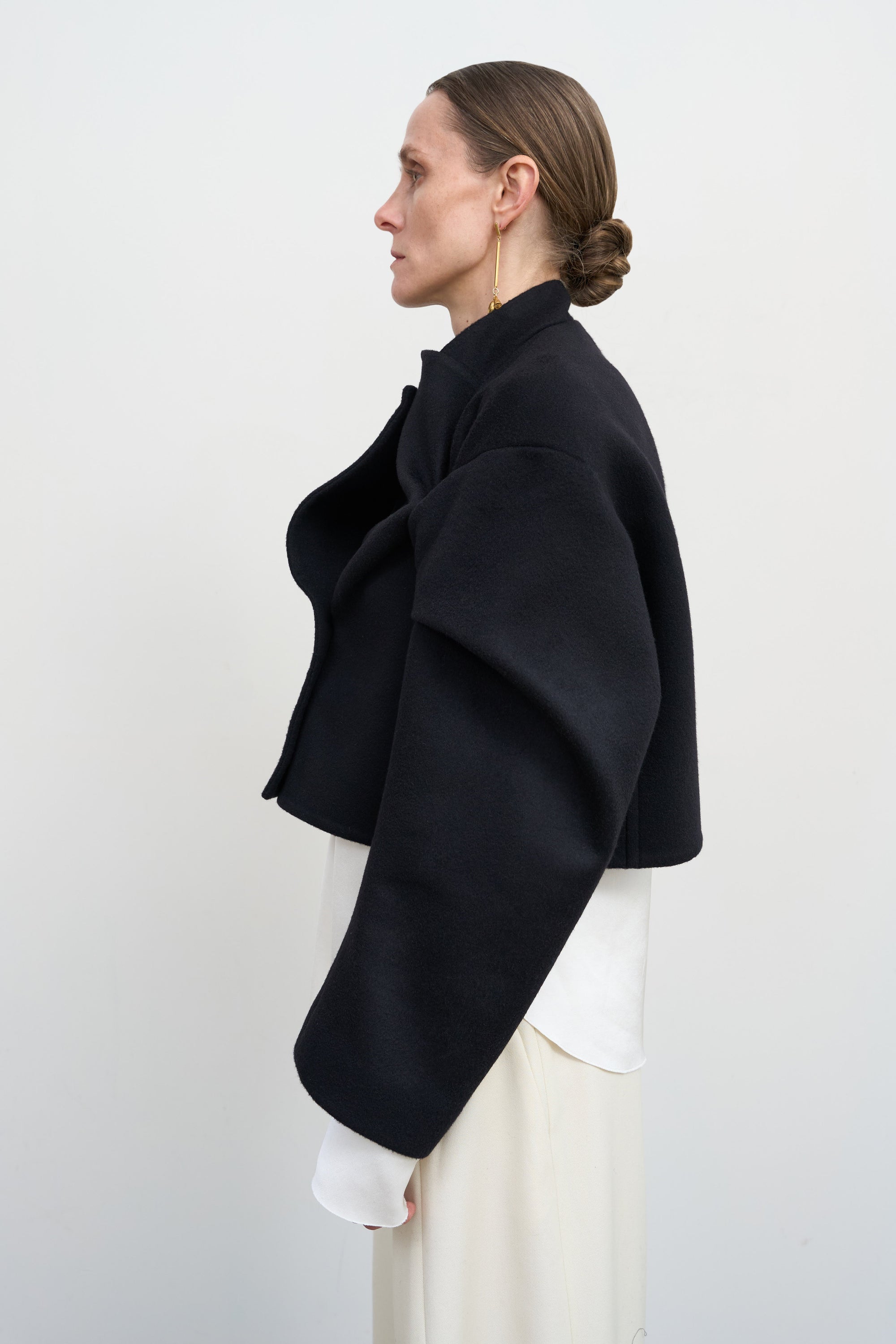 Укорочене вовняне пальто  з вовни та кашеміру