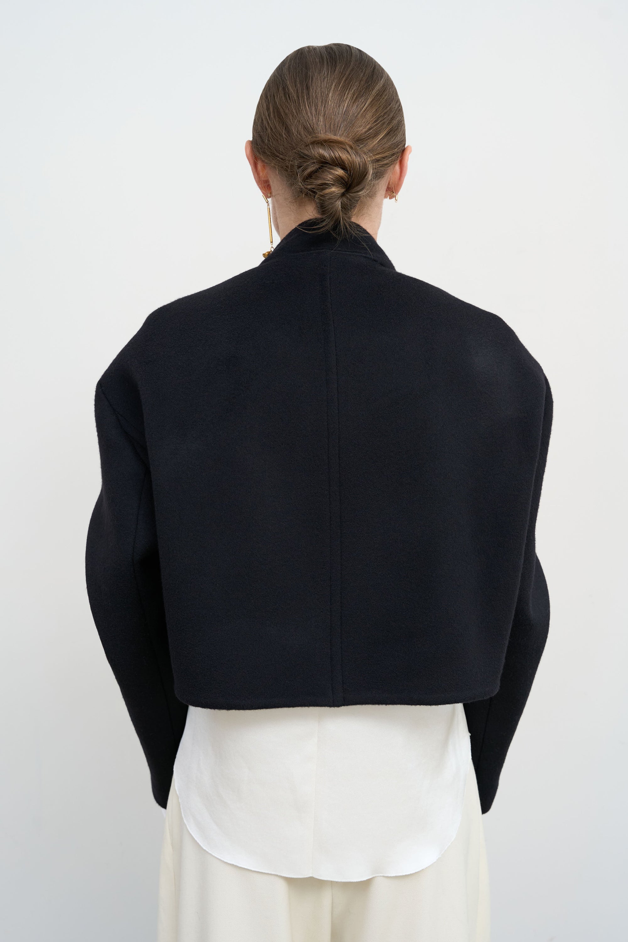 Укорочене вовняне пальто  з вовни та кашеміру