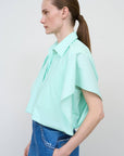 Deconstructed Cotton Poplin Shirt in Mint