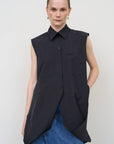 Deconstructed Wool Blend Shirt in Black 3
