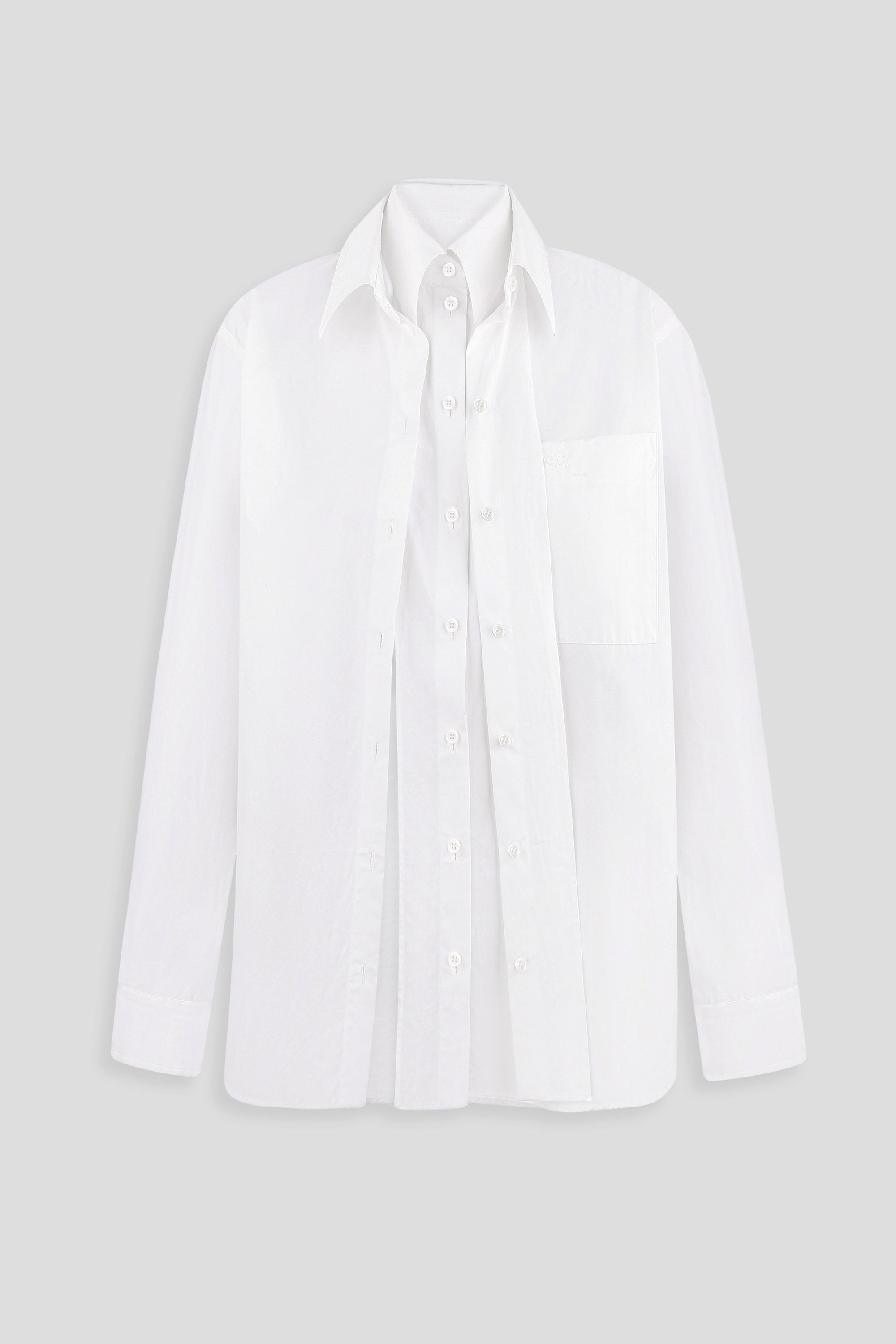 Поплінова сорочка з подвійним коміром