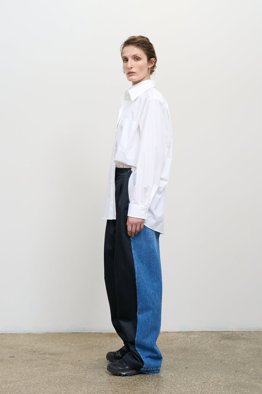 Поплінова сорочка з подвійним коміром