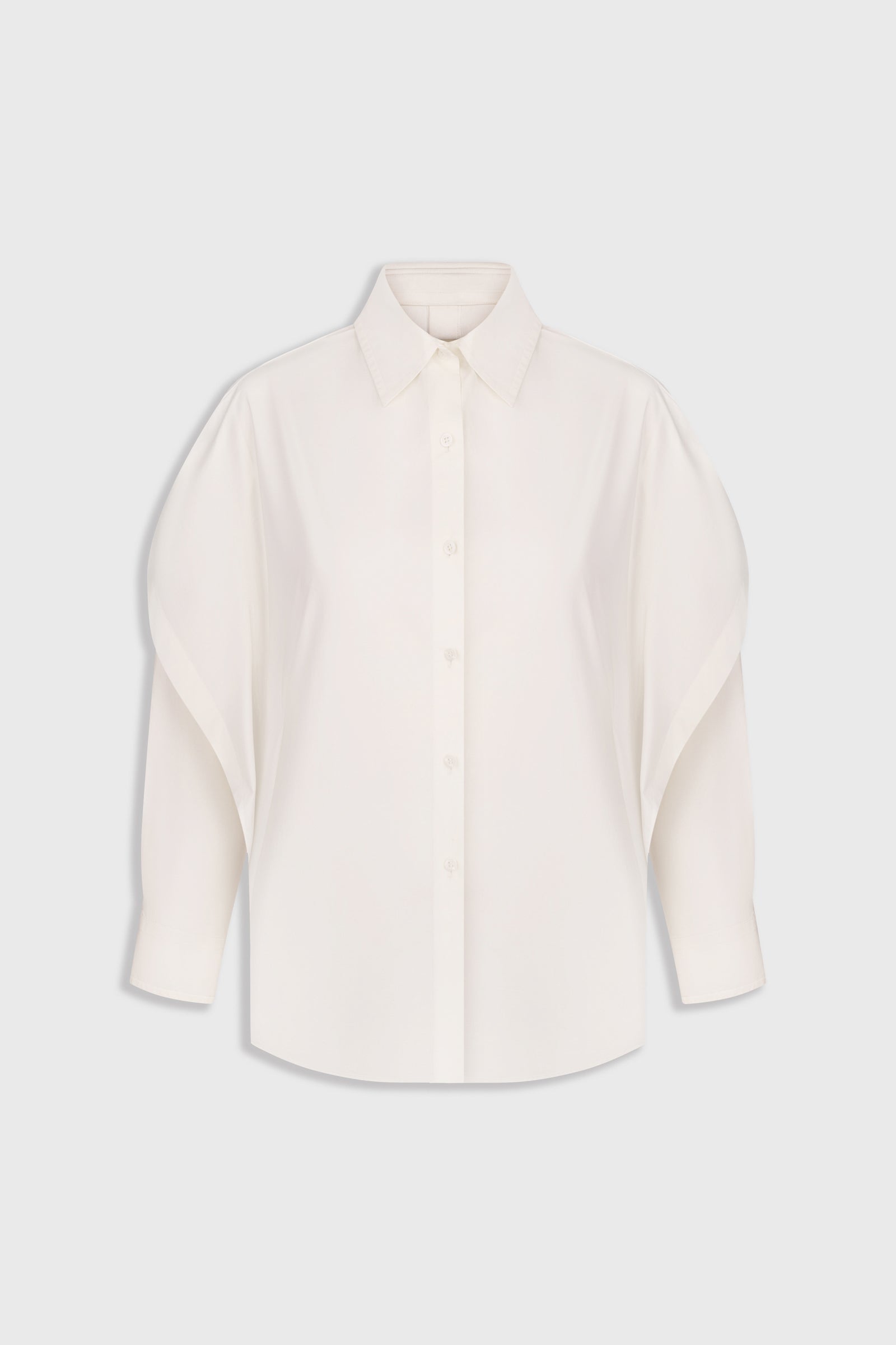 Fitted Shirt with Capelet Overlay and Open Back 1