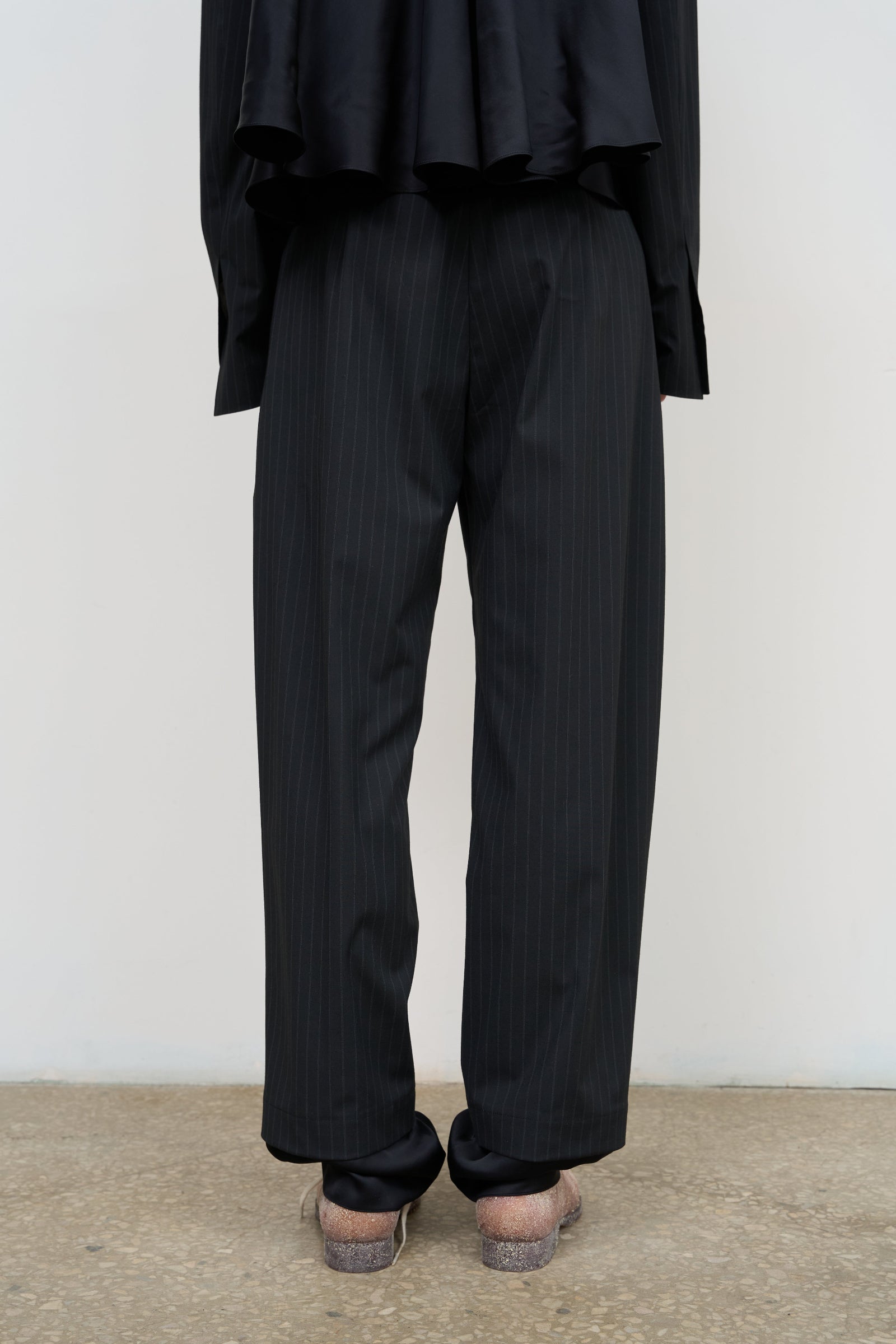 Смокінгові Штани з високою талією та атласною обробкою