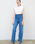 High-Rise Split Hem Jeans 3