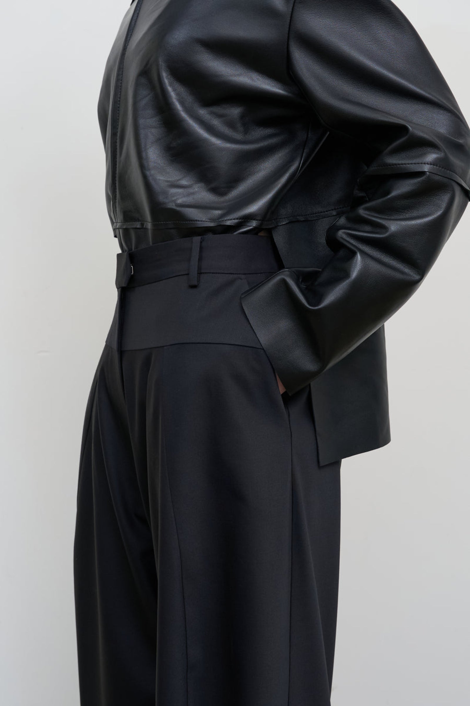 Вовняні широкі штани з високою талією