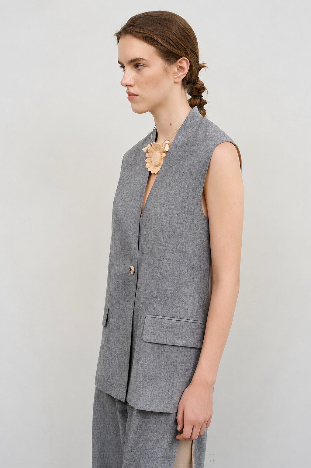 VEST WITH CHIFFON BACK