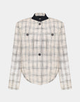 CHECKED CROPPED CARGO JACKET