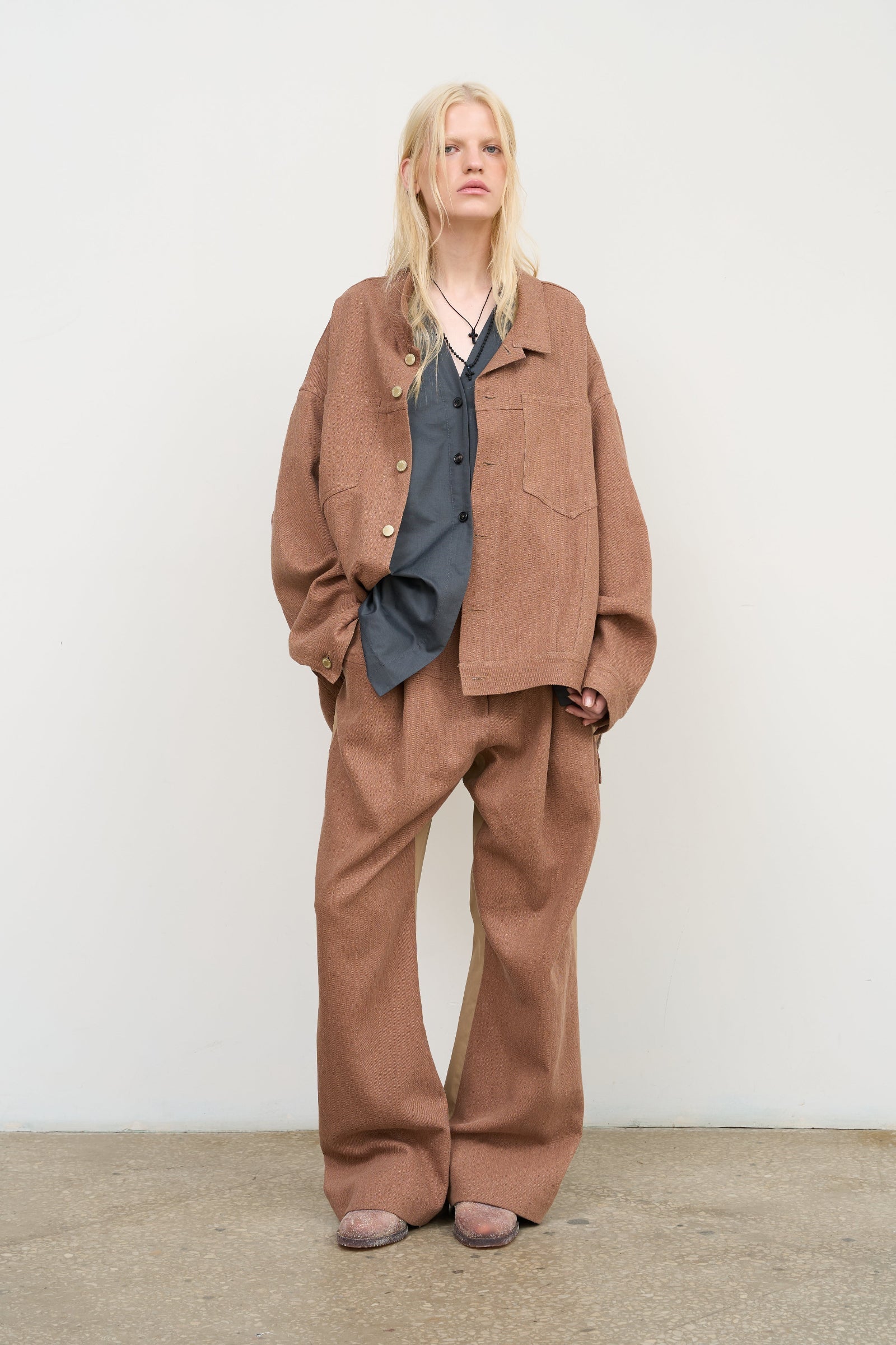 Жакет з льняного твіллу