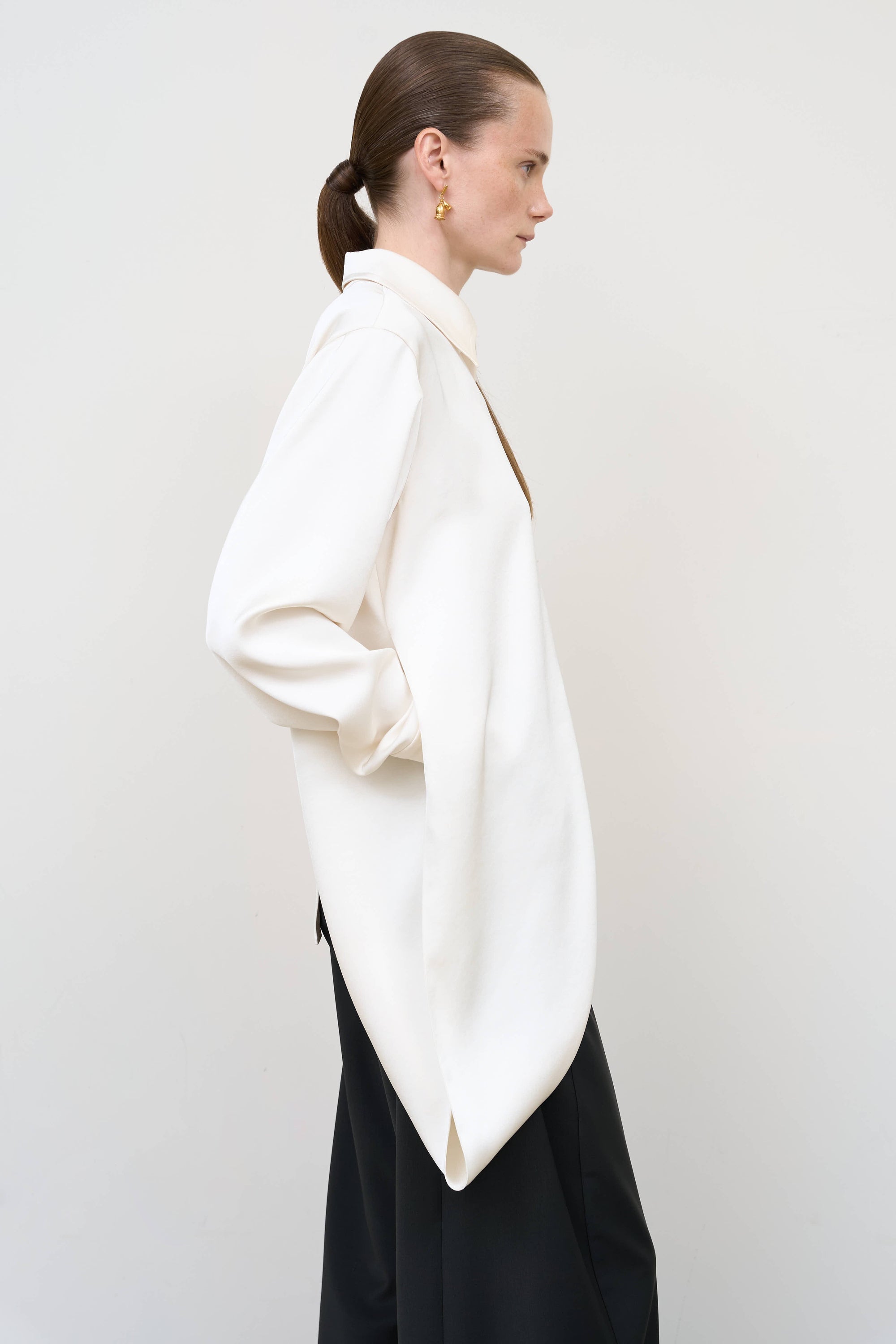 Layered Blouse with Scarf Detail in Ivory 6