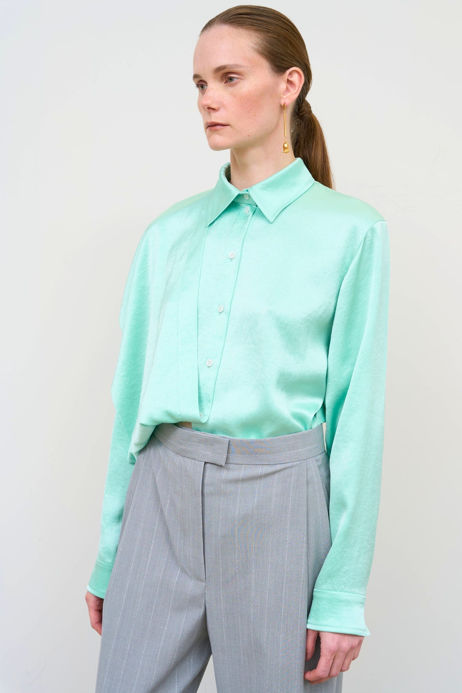 Layered Blouse with Scarf Detail in Mint 3