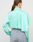 Layered Blouse with Scarf Detail in Mint 4