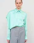 Layered Blouse with Scarf Detail in Mint 2