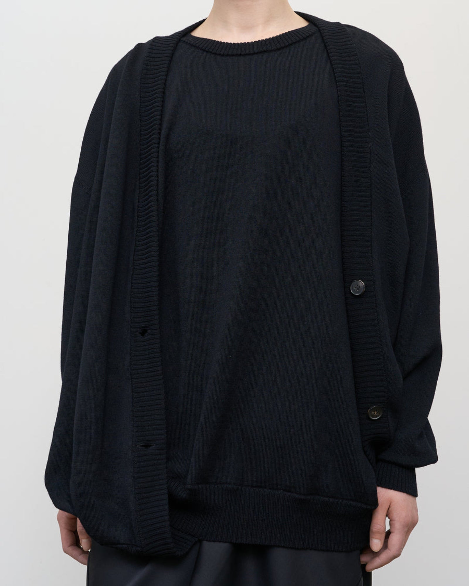 Кардиган з багатошаровим в'язанням