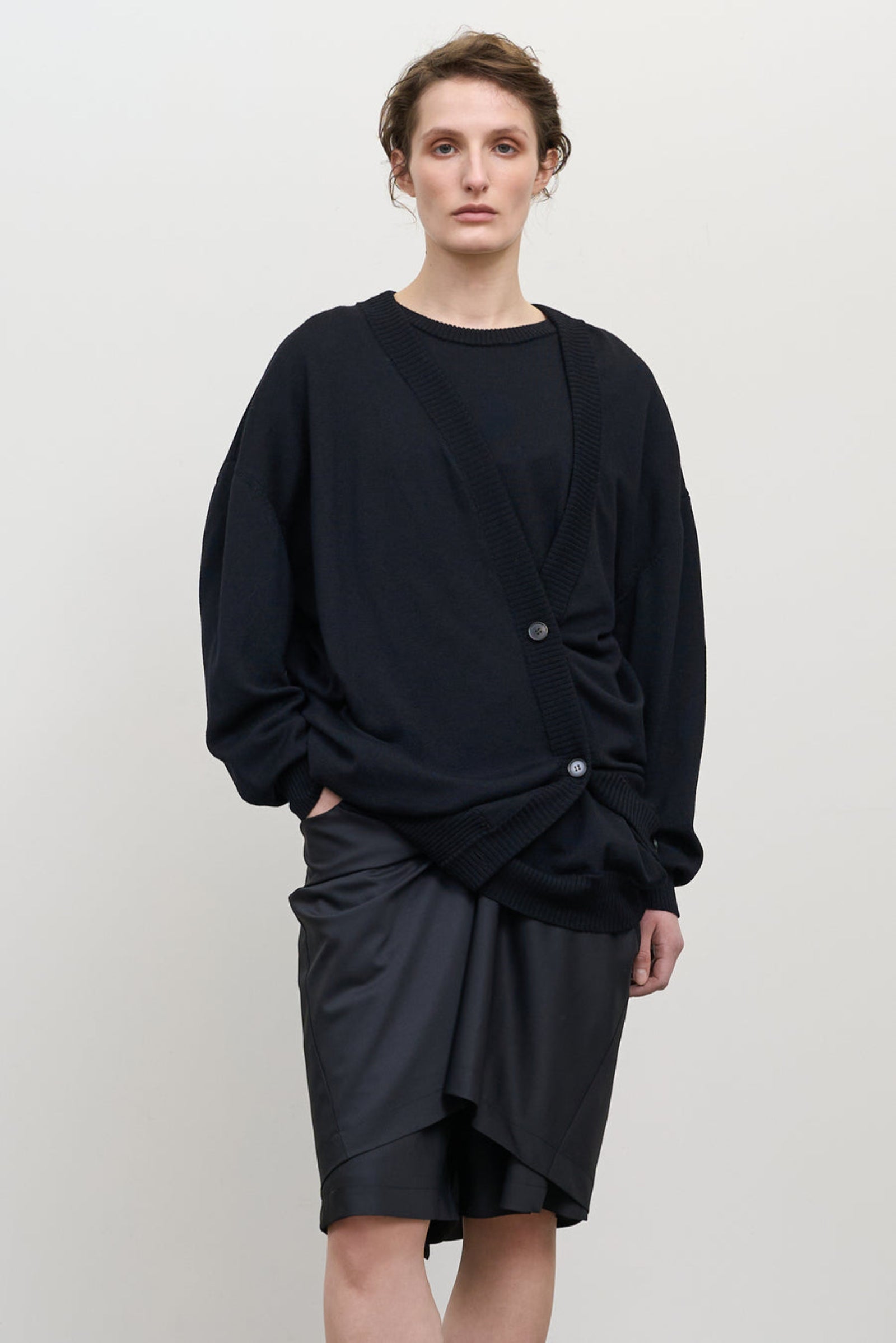 Кардиган з багатошаровим в'язанням