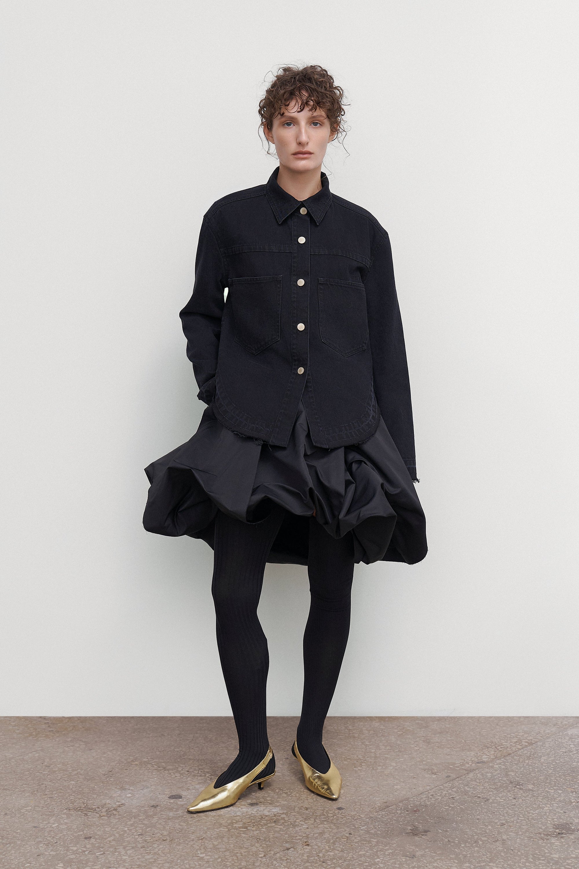 RUFFLED MIDI SKIRT