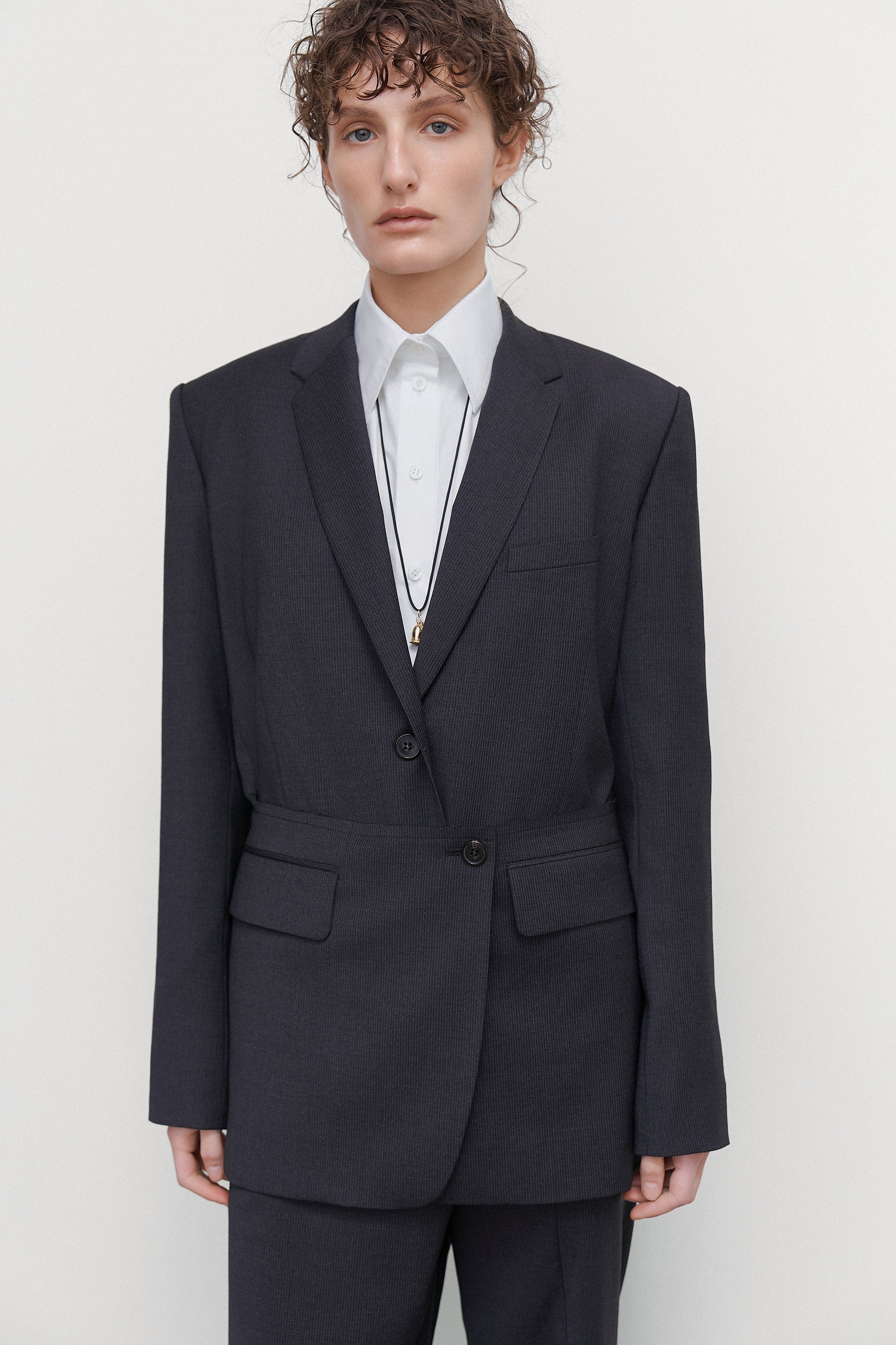 TAILORED JACKET WITH BASQUE OVERLAY