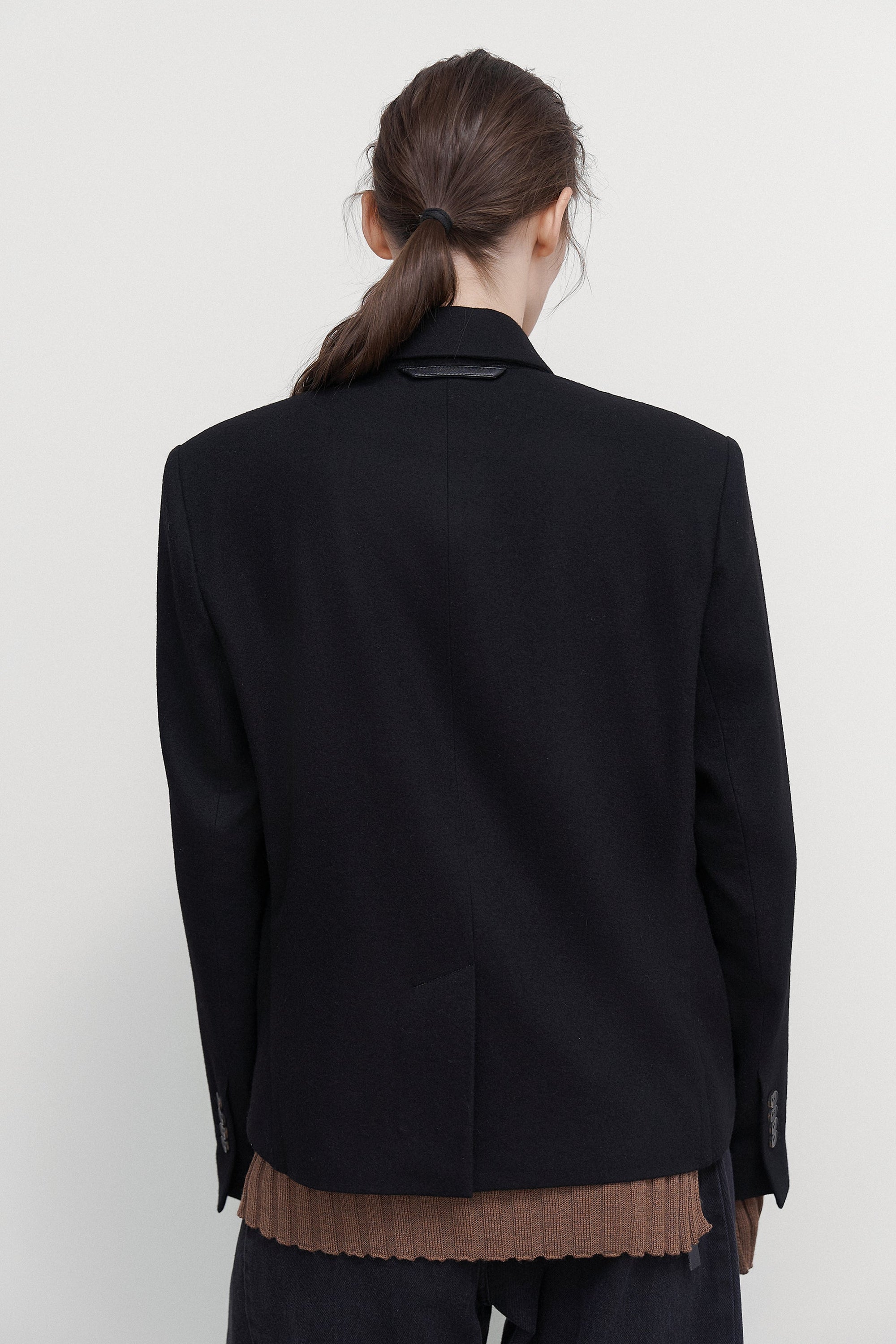 DRAPED WOOL PEACOAT