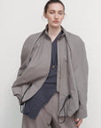 VOLUMINOUS BOMBER WITH DRAWSTRING