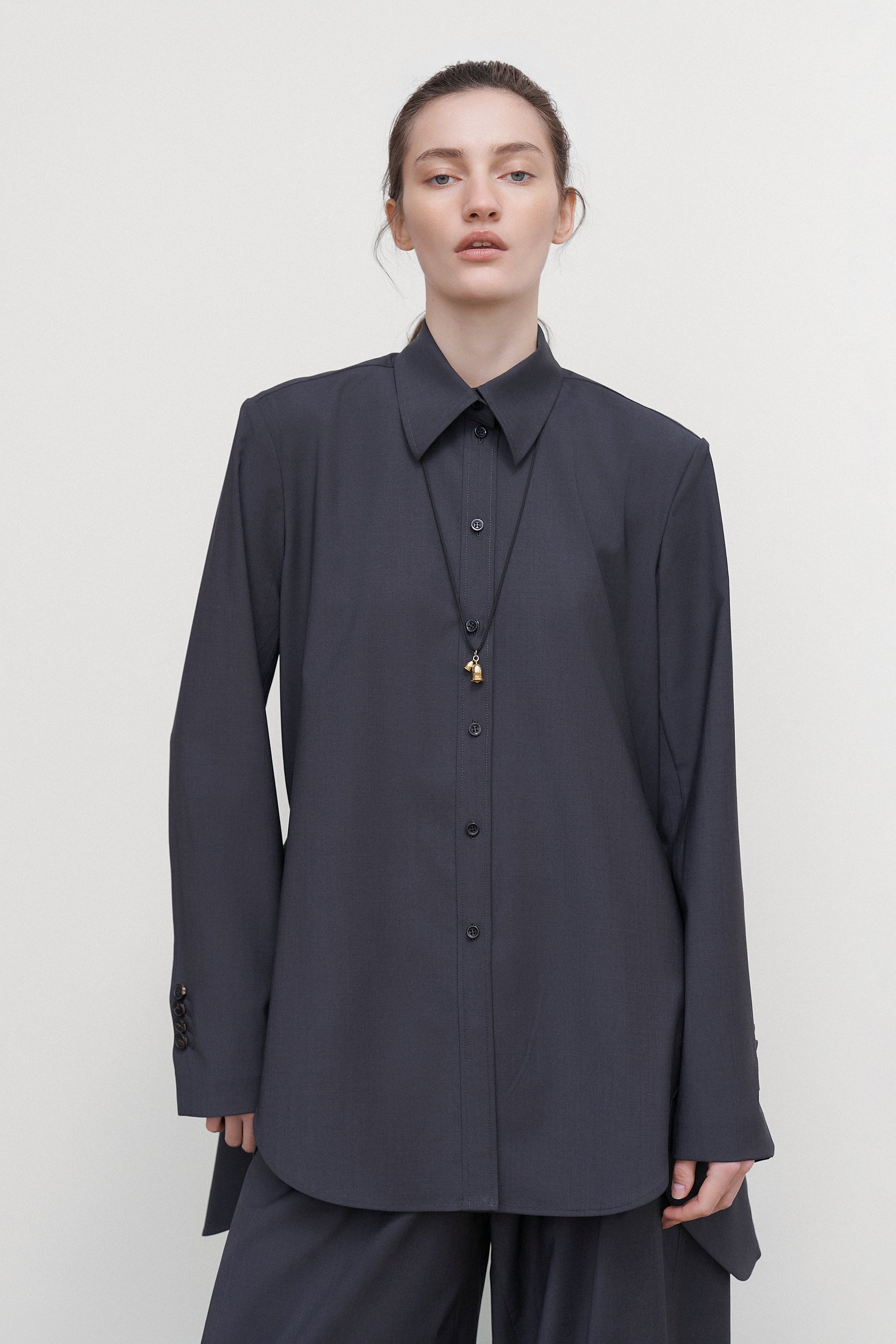 BLOUSE WITH SUITING DETAIL