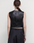 DECONSTRUCTED LEATHER TOP