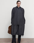 WOOL-BLEND PARKA WITH SUITING DETAIL