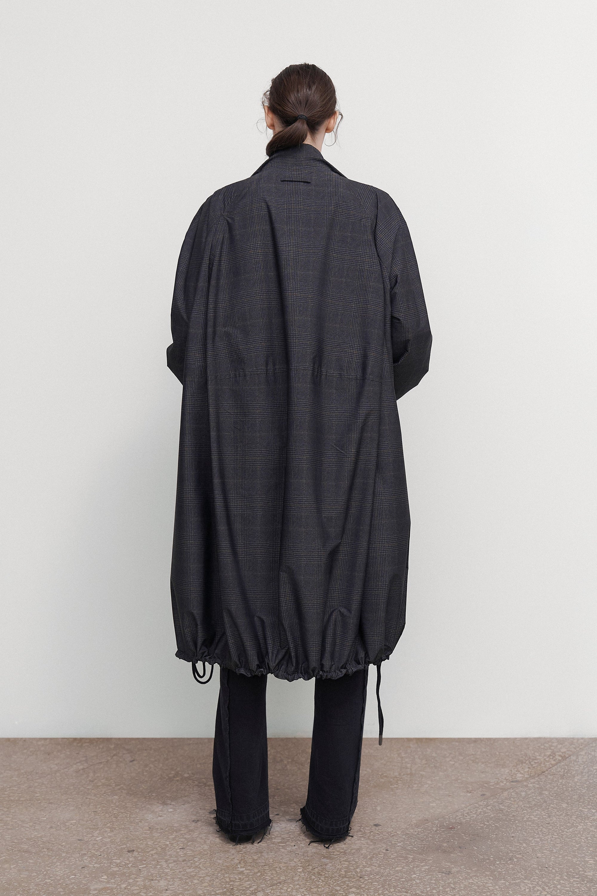 WOOL-BLEND PARKA WITH SUITING DETAIL