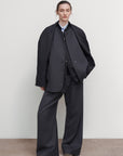 WOOL-BLEND PARKA WITH SUITING DETAIL