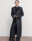 WOOL COAT WITH ANGULAR DETAILING