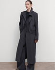 WOOL COAT WITH ANGULAR DETAILING