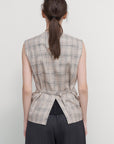 VEST WITH DRAPED SIDES