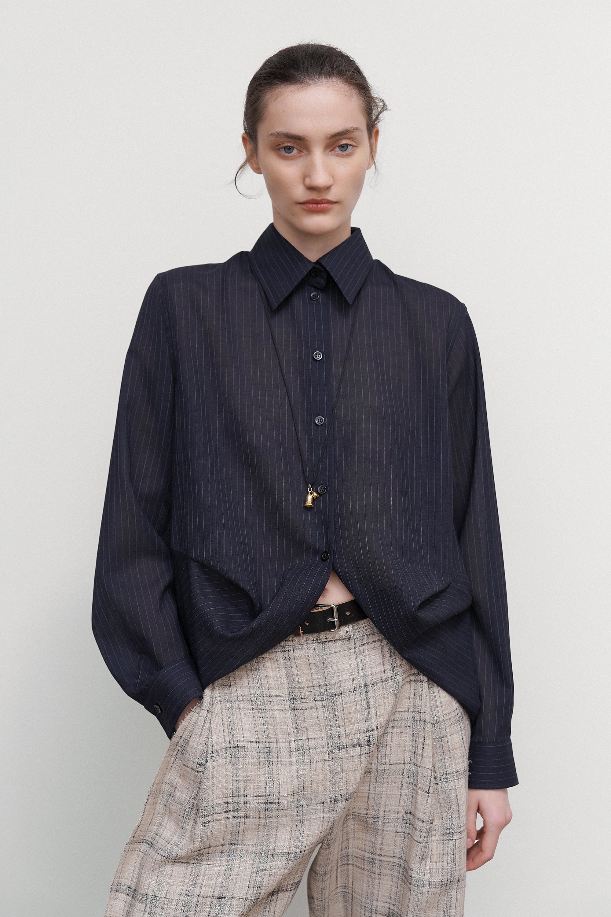 SHIRT WITH DRAPED HEM