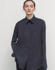 SHIRT WITH RIBBED-KNIT SLEEVES