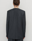 DRAPED-NECK TAILORED JACKET