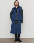 KNITTED-TRIMMED DENIM JACKET