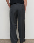 PLEATED WOOL-BLEND WIDE-LEG PANTS