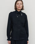 STRUCTURED-PLEAT SHIRT
