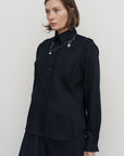STRUCTURED-PLEAT SHIRT