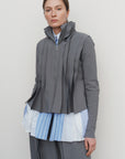 SCULPTED-PLEAT BIFLEX TOP