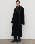 REVERSIBLE-SHEARLING HOURGLASS COAT