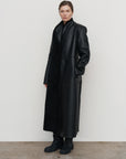 REVERSIBLE-SHEARLING HOURGLASS COAT