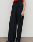 DEEP-PLEAT HIGH-RISE PANTS