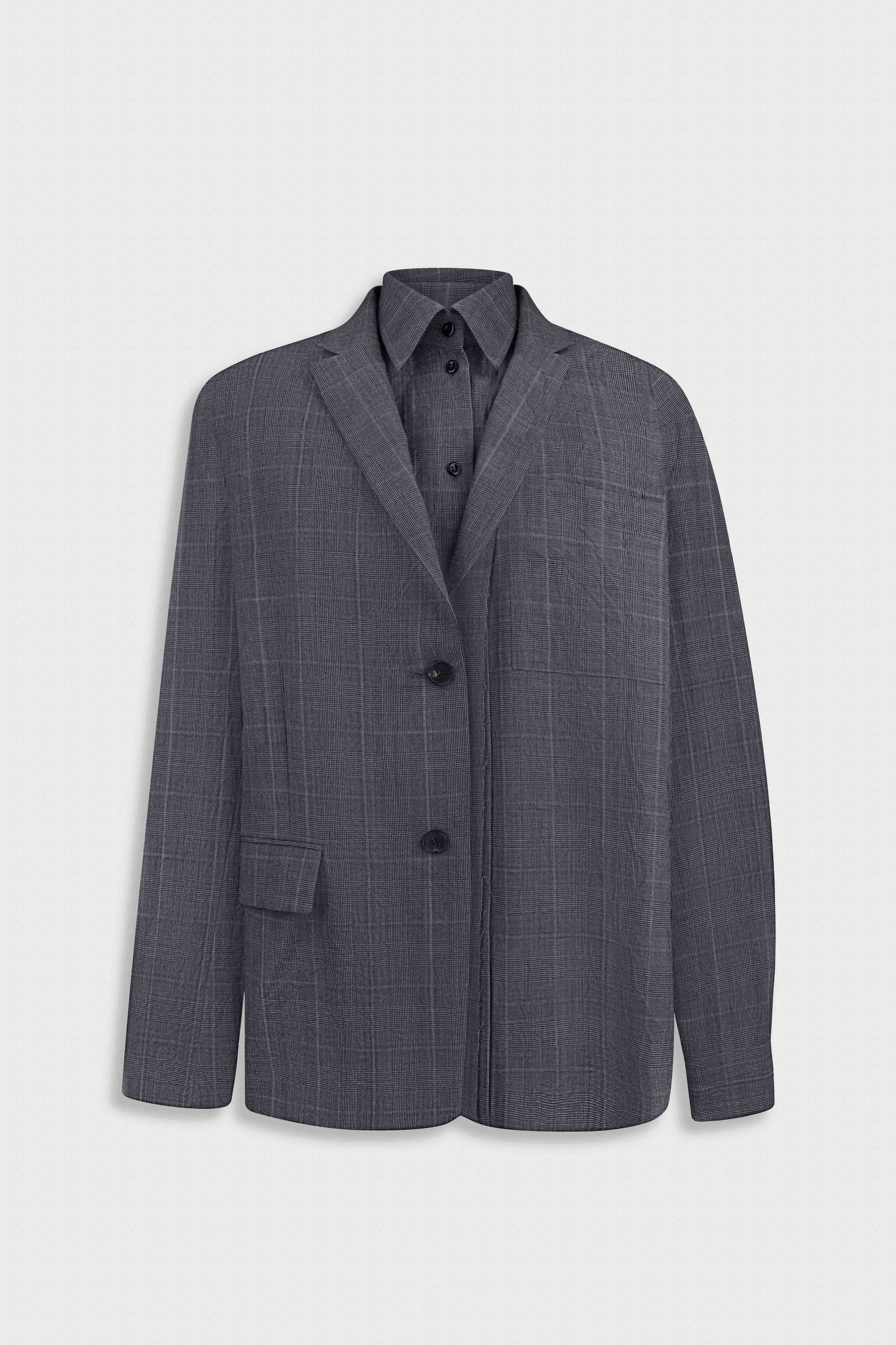 Деконструйований жакет з накладками сірий