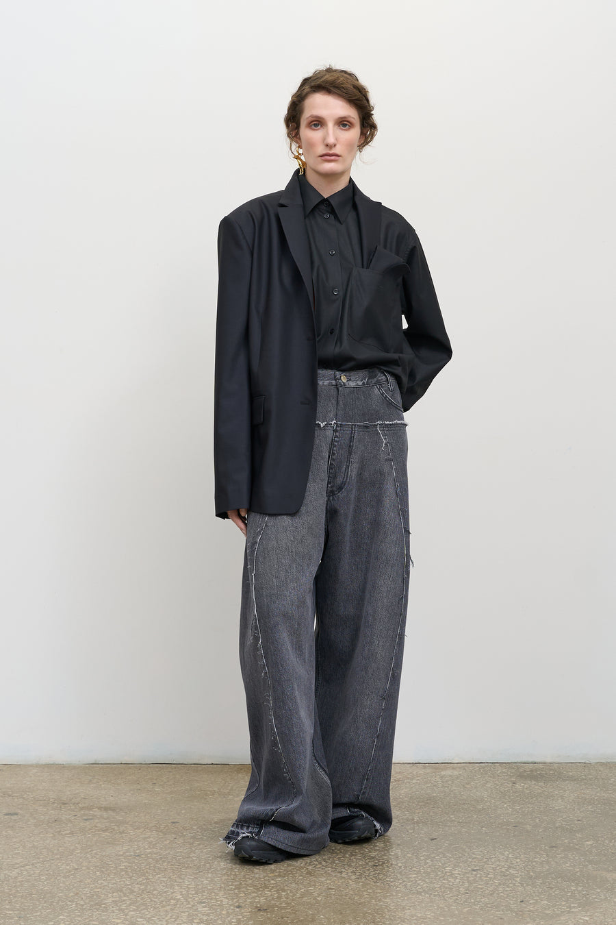 Деконструйований жакет з накладками чорний