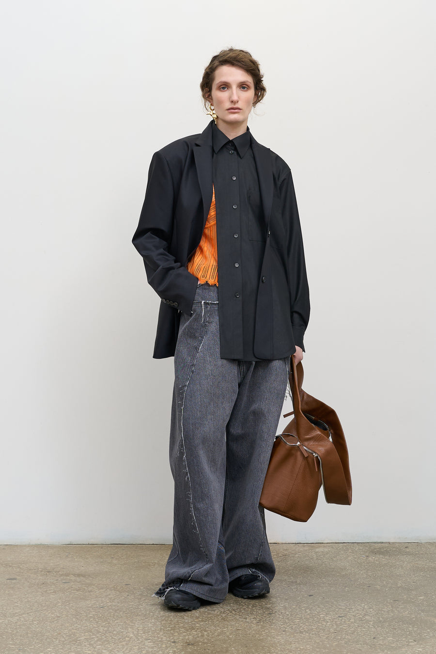 Деконструйований жакет з накладками чорний