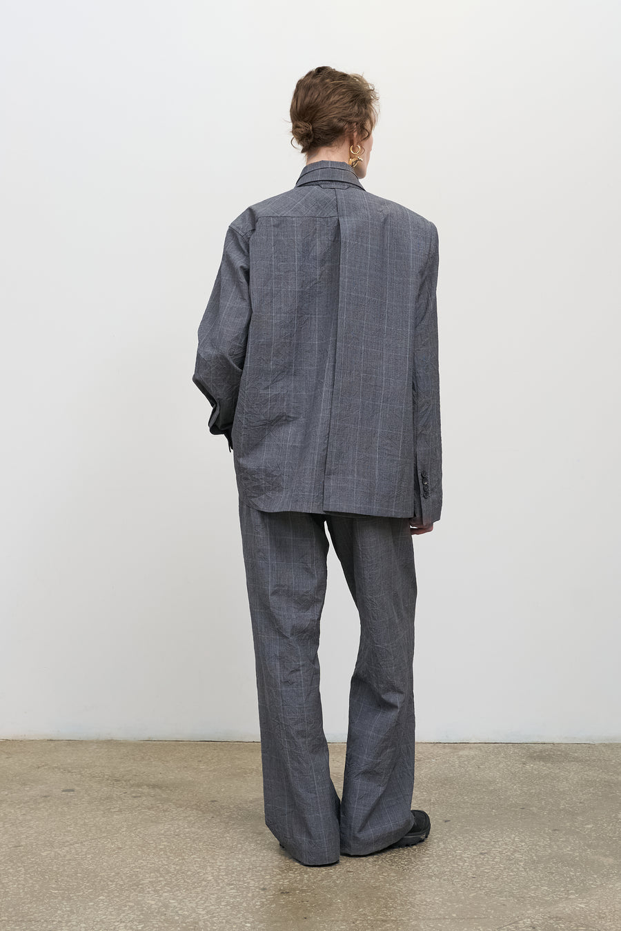 Сірі Штани широкого крою по всій довжині регульована талія